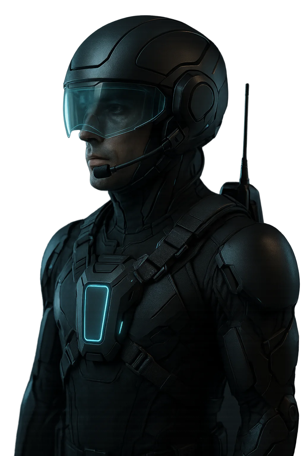 Connected operator — HUD headset detail
